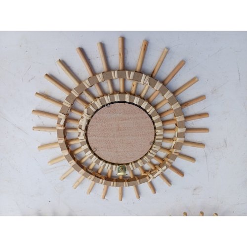 3 Petits Miroirs Vintage Soleil Rotin