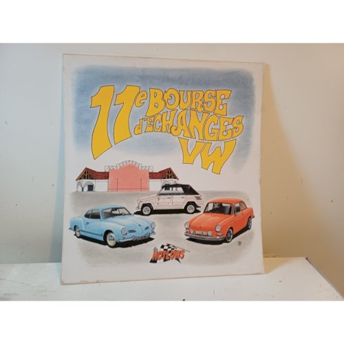 3 Pubs Plastifiées Voiture , Combi Wolsvagen et VW