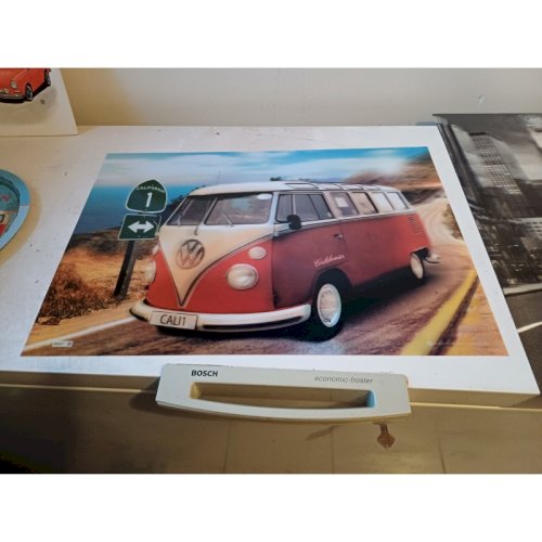 3 Pubs Plastifiées Voiture , Combi Wolsvagen et VW