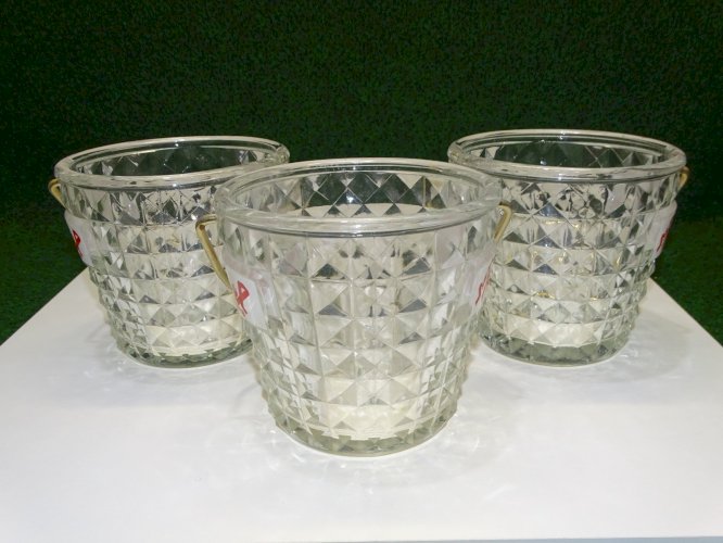 -3 SEAUX A Glaçons ST RAPHAEL QUINQUINA en VERRE VINTAGE COLLECTION BISTROT    D