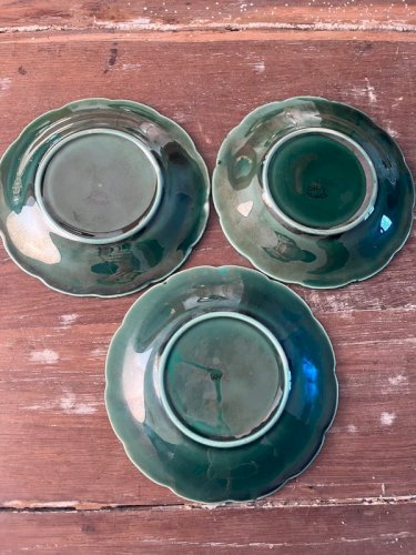 3 soucoupes Gien feuilles de vigne.