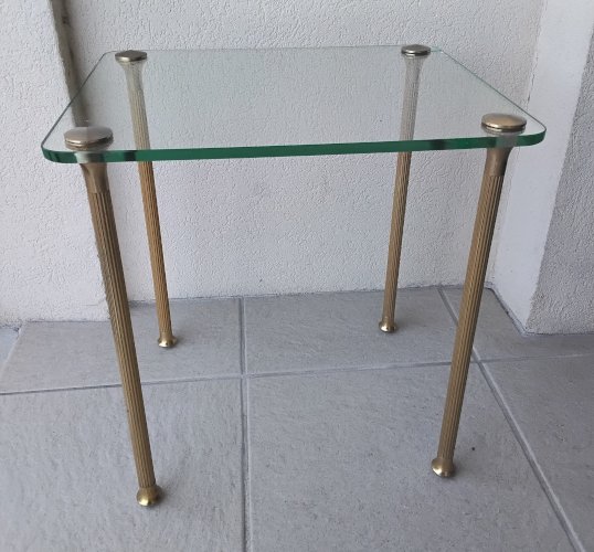 3 tables gigognes laiton et verre