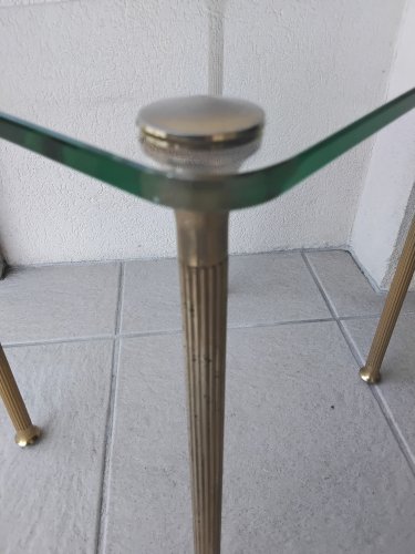 3 tables gigognes laiton et verre