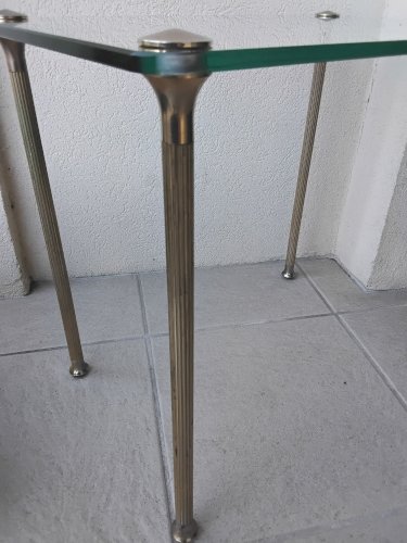 3 tables gigognes laiton et verre