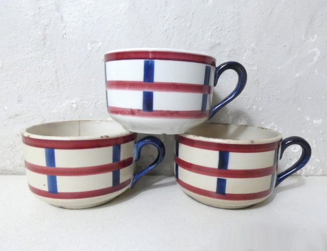 3 tasses HBCM Béarn Creil et Montereau