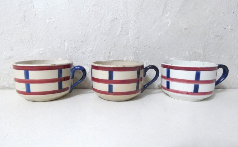3 tasses HBCM Béarn Creil et Montereau