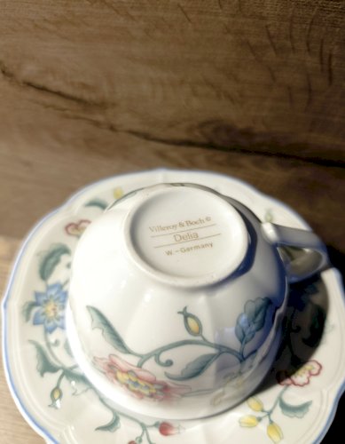 3 tasses & sous-tasses Villeroy & Boch décor Delia | vintage 1980