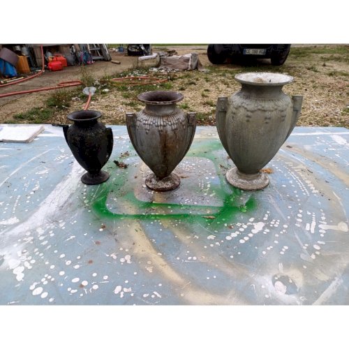 3 Vases en Fonte 1900 de Charleville - Mézières