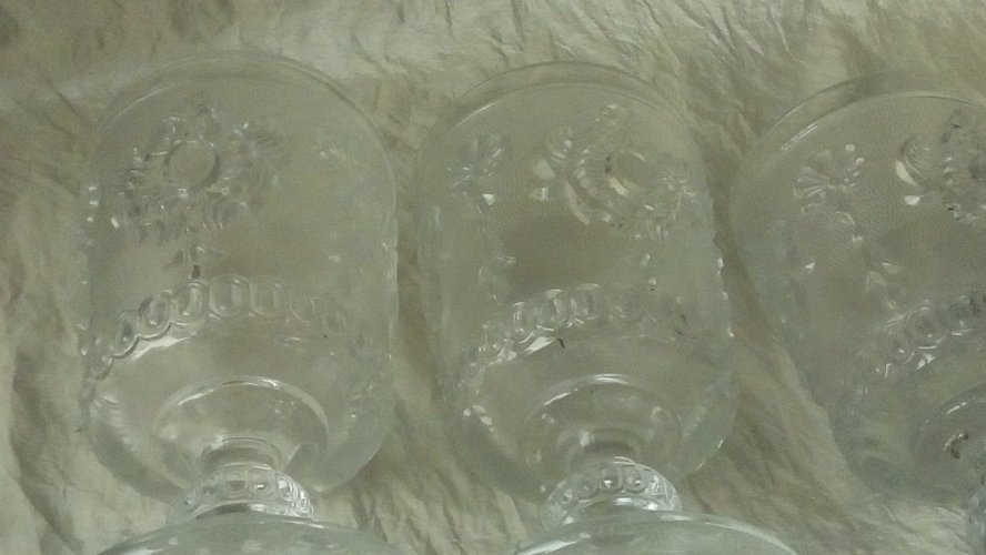 3 VERRES A PIED EN VERRE TAILLE DE STYLE CHARLES X *