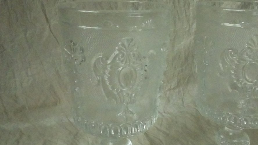 3 VERRES A PIED EN VERRE TAILLE DE STYLE CHARLES X *