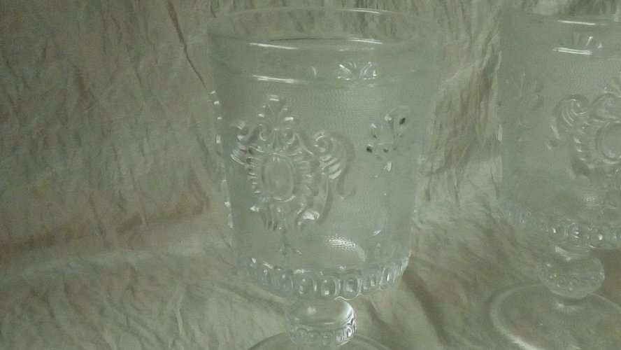 3 VERRES A PIED EN VERRE TAILLE DE STYLE CHARLES X *