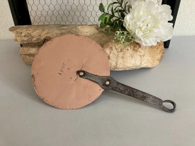 325⚜️ Antique Flat Copper Lid IBDC for Vintage Pot Diameter 16 Cm