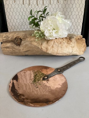 325⚜️ Ancien Couvercle Plat en Cuivre IBDC Pour Casserole Vintage Diamètre 16 Cm