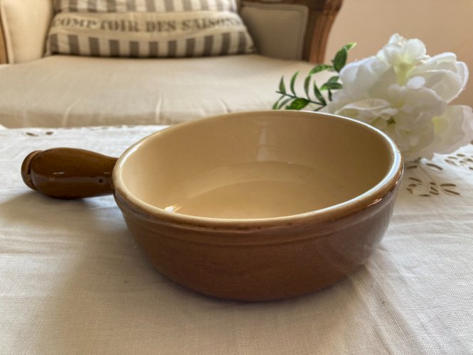 325⚜️ Ancien Plat Casserole Poêlon La Bourguignonne Poterie Made In France Ø 15