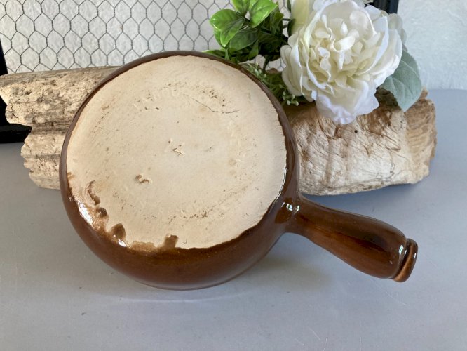 325⚜️ Ancien Plat Casserole Poêlon La Bourguignonne Poterie Made In France Ø 15
