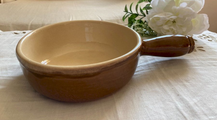 325⚜️ Ancien Plat Casserole Poêlon La Bourguignonne Poterie Made In France Ø 15