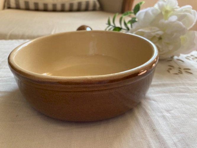 325⚜️ Ancien Plat Casserole Poêlon La Bourguignonne Poterie Made In France Ø 15