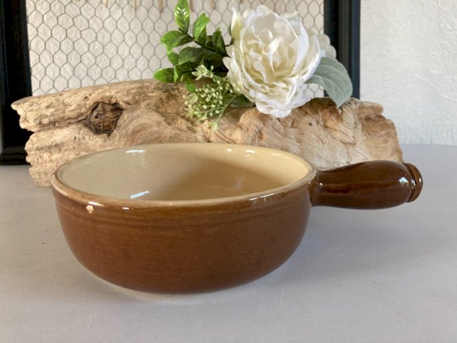 325⚜️ Ancien Plat Casserole Poêlon La Bourguignonne Poterie Made In France Ø 15