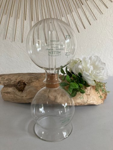 325⚜️ Ancienne Cafetière Hellem en Verre Pyrex France Modèle Déposé 4 Tasses