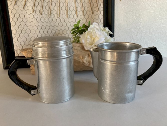 325⚜️ Ancienne Cafetière Scaal 6 Dépose en Aluminium Vintage Hauteur 24 Cm