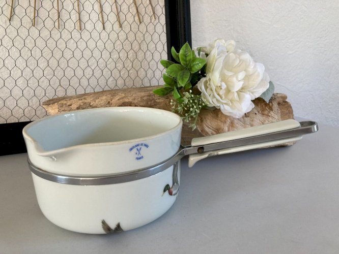 325⚜️ Ancienne Casserole Aluminite Frugier Limoges-France Porcelaine de Paris