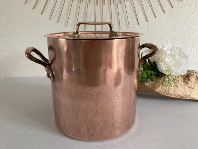 325⚜️ Ancienne Marmite en Cuivre Faitout Diamètre 20 Cm Vintage