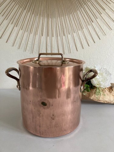 325⚜️ Ancienne Marmite en Cuivre Faitout Diamètre 20 Cm Vintage