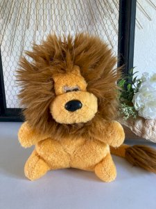 325⚜️ Old Plush Mascot The Yellow Lion LCL Crédit Lyonnais Vintage