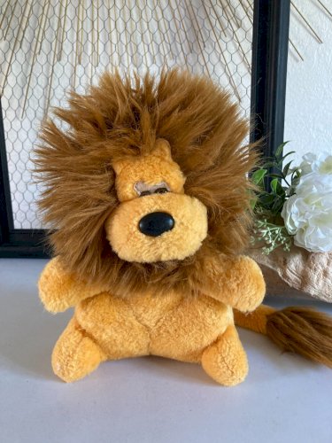 325⚜️ Ancienne Peluche Mascotte Le Lion Jaune LCL Crédit Lyonnais Vintage