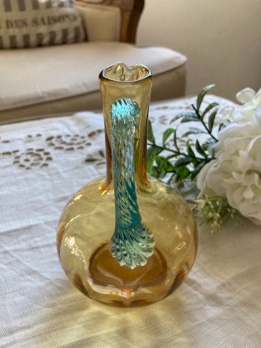 325⚜️ Ancienne Petite Bouteille Carafe à Liqueur en Verre Hauteur 16 Cm