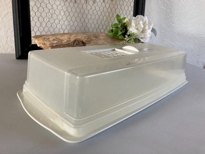 325⚜️ Cloche Plateau à Fromages, Cave à Fromage Tefal en Plastique Blanc