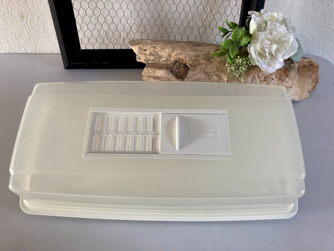 325⚜️ Cloche Plateau à Fromages, Cave à Fromage Tefal en Plastique Blanc