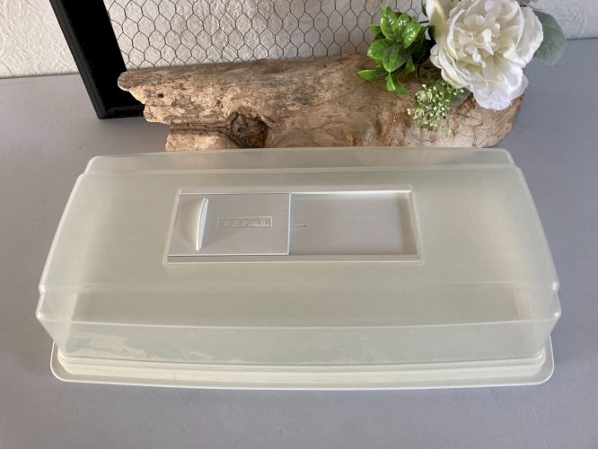 325⚜️ Cloche Plateau à Fromages, Cave à Fromage Tefal en Plastique Blanc