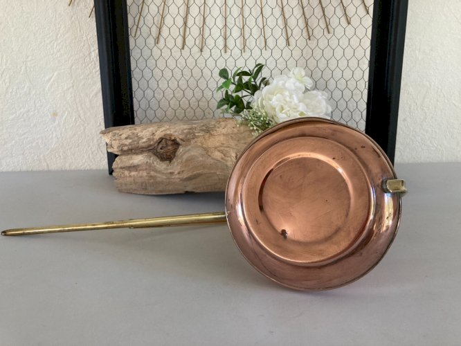 325⚜️ Décoration Ancien Arrosoir en Cuivre et Laiton Hauteur 16 Cm