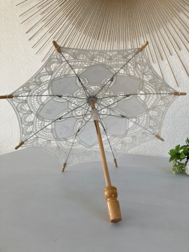 325⚜️ Décoration Mini Ombrelle en Dentelle Diamètre 39 Cm