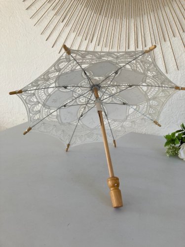 325⚜️ Décoration Mini Ombrelle en Dentelle Diamètre 39 Cm