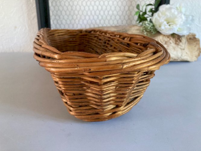 325 ⚜️ Décoration Panier en Rotin et Osier Corbeille à Pain Vintage Long 44 Cm