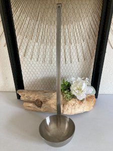 325⚜️ Ustensile de Cuisine Grande Louche Inox Diamètre 14 Cm, Longueur 55 Cm