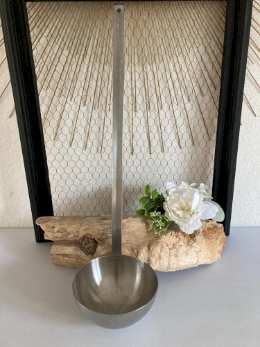 325⚜️ Ustensile de Cuisine Grande Louche Inox Diamètre 14 Cm, Longueur 55 Cm