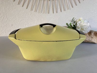 325⚜️Ancienne Cocotte Faitout Le Creuset Design Raymond Loewy en Fonte Émaillée