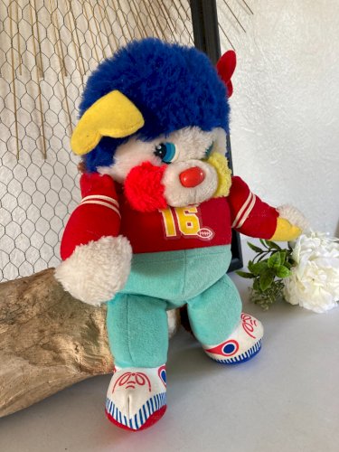 325⚜️Ancienne Peluche Doudou Popples Football Américain Rugby Ballon Mattel 1986