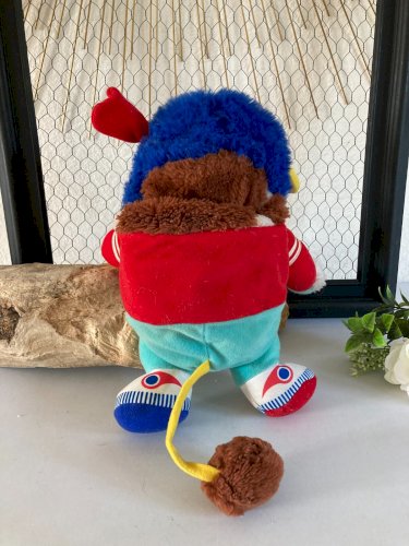 325⚜️Ancienne Peluche Doudou Popples Football Américain Rugby Ballon Mattel 1986