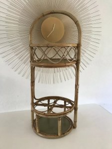 4 ⚜️ Vintage Authentic Wicker Rattan Bottle Holder Bar