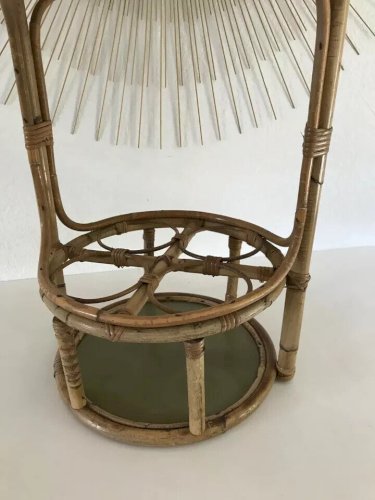 4 ⚜️ Ancien Bar Porte Bouteille En Osier Rotin Vintage Authentique