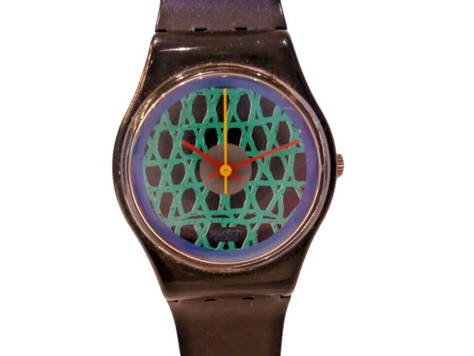 4 ⚜️  Ancienne Montre Swatch Année 1986 Réf LB112 Chelsea Fonctionne Pile Neuve