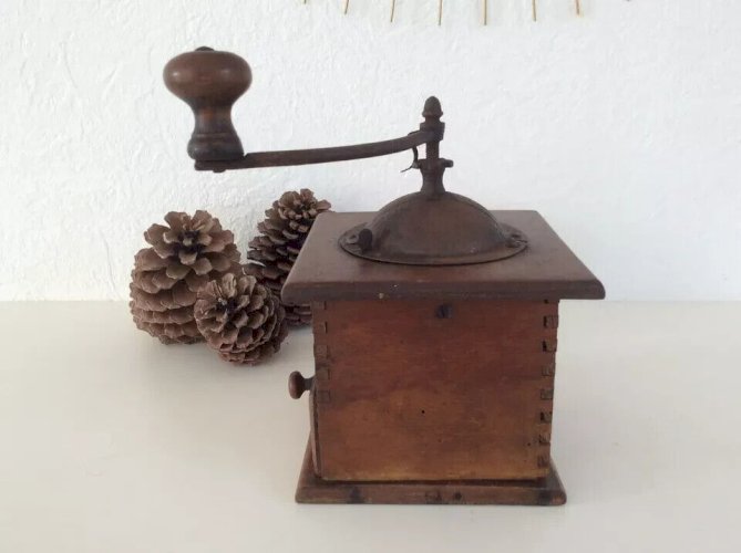 4 ⚜️ Ancienne Moulin à Café en Bois Mutzig Framont Bas Rhin Vintage