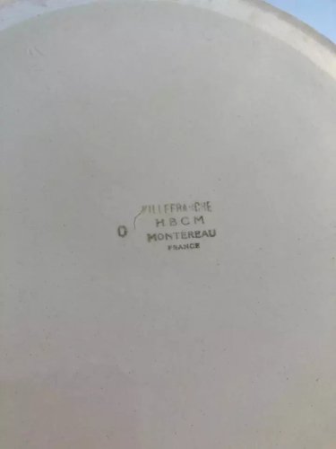 4 ⚜️ Ancienne Soupière Villefranche HBCM Montereau France Vintage Diamètre 23 Cm