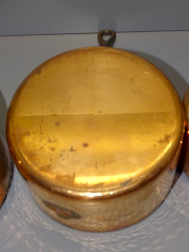 -4 ANCIENNES CASSEROLES CUIVRE A.SIMON QUALITE PROFESSIONNELLE JUS de GRENIER  D
