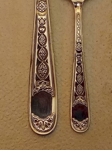 4 Anciens Couverts cuillère fourchette couteau Christofle modèle Villeroy