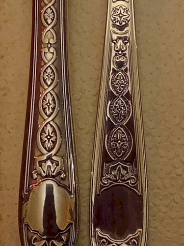 4 Anciens Couverts cuillère fourchette couteau Christofle modèle Villeroy